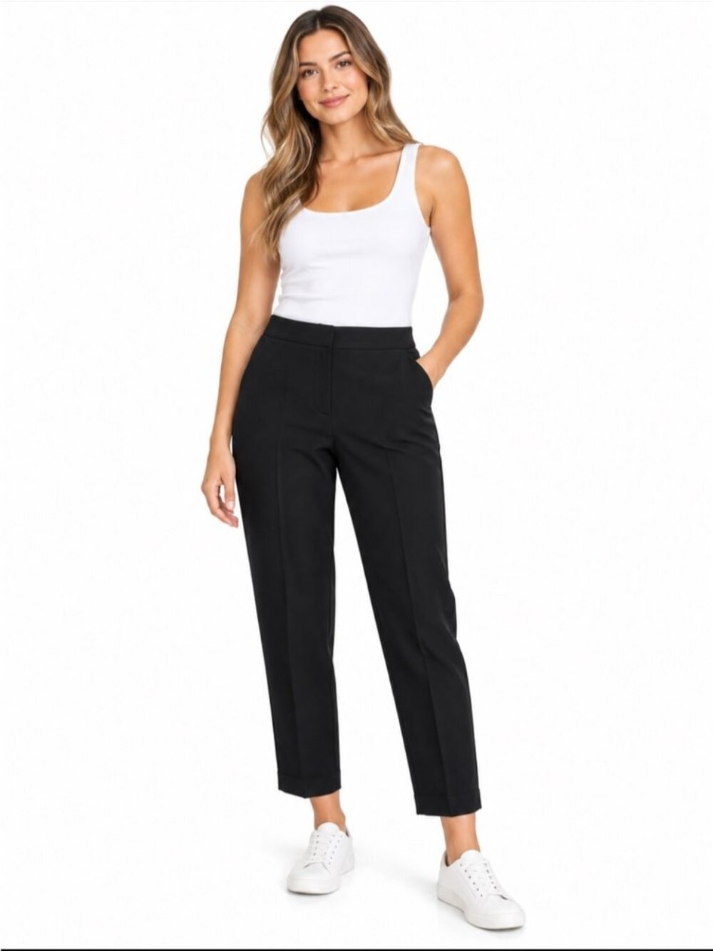J.Jill Black Tailored Tapered Ankle Dress Pants Women’s 14 Tall Classic Capsule